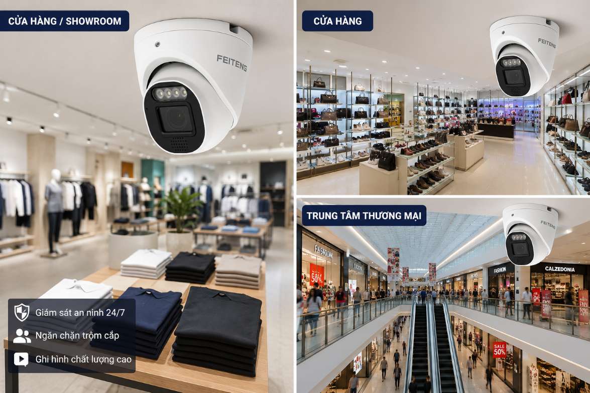 Camera Dome tại Cửa hàng, showroom và trung tâm thương mại