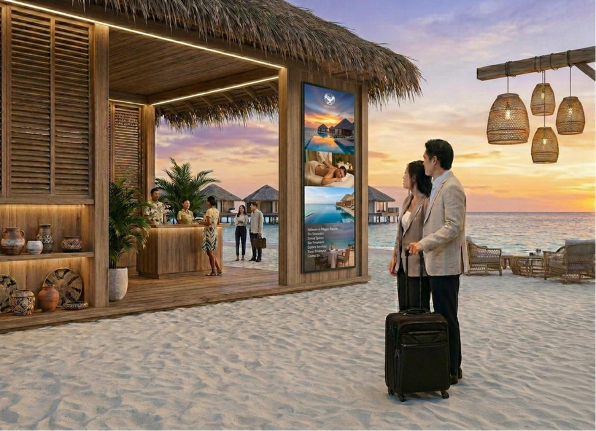 Màn hình quảng cáo tại bãi biển Resort