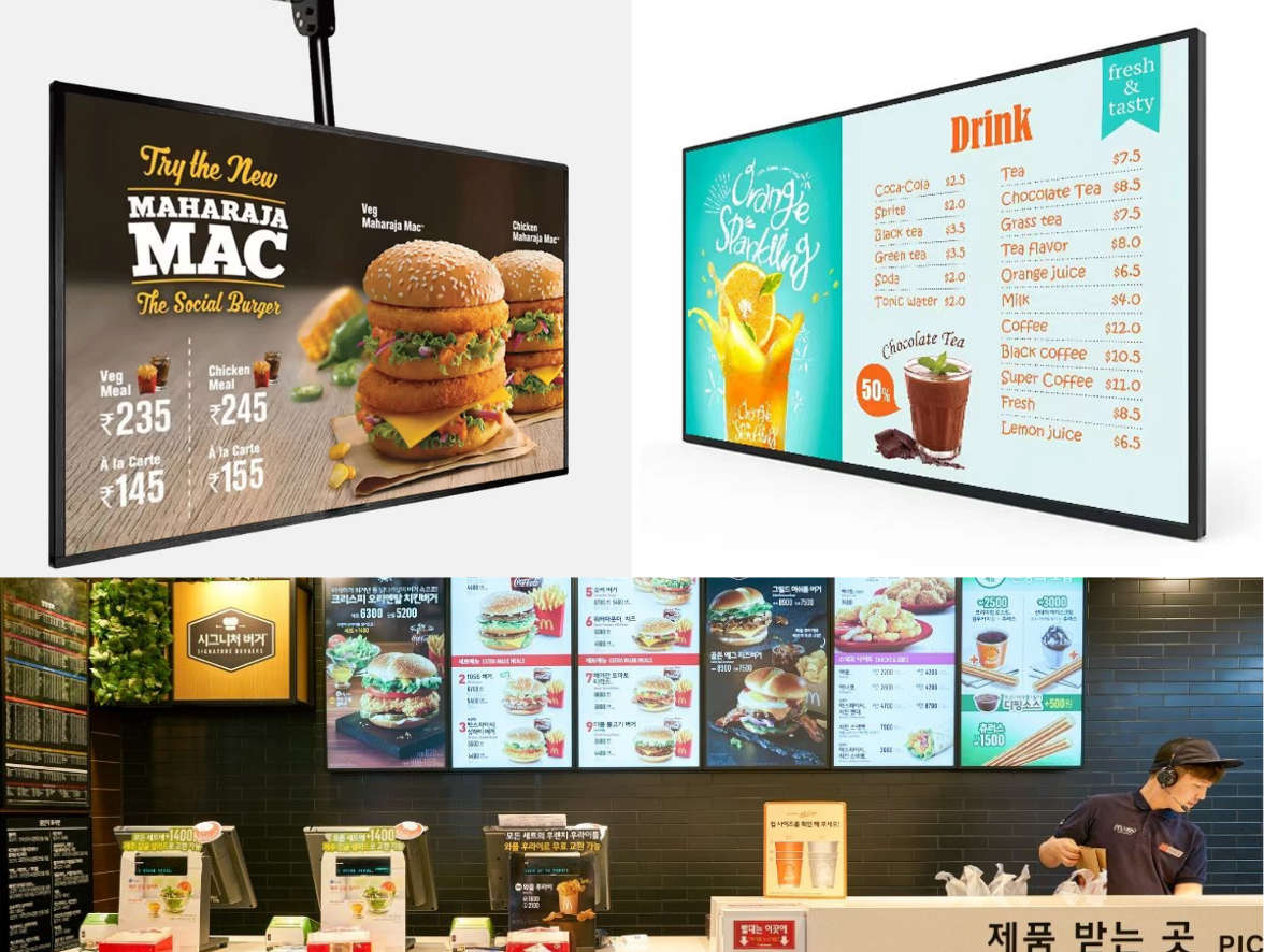 Các loại màn hình menu điện tử phổ biến