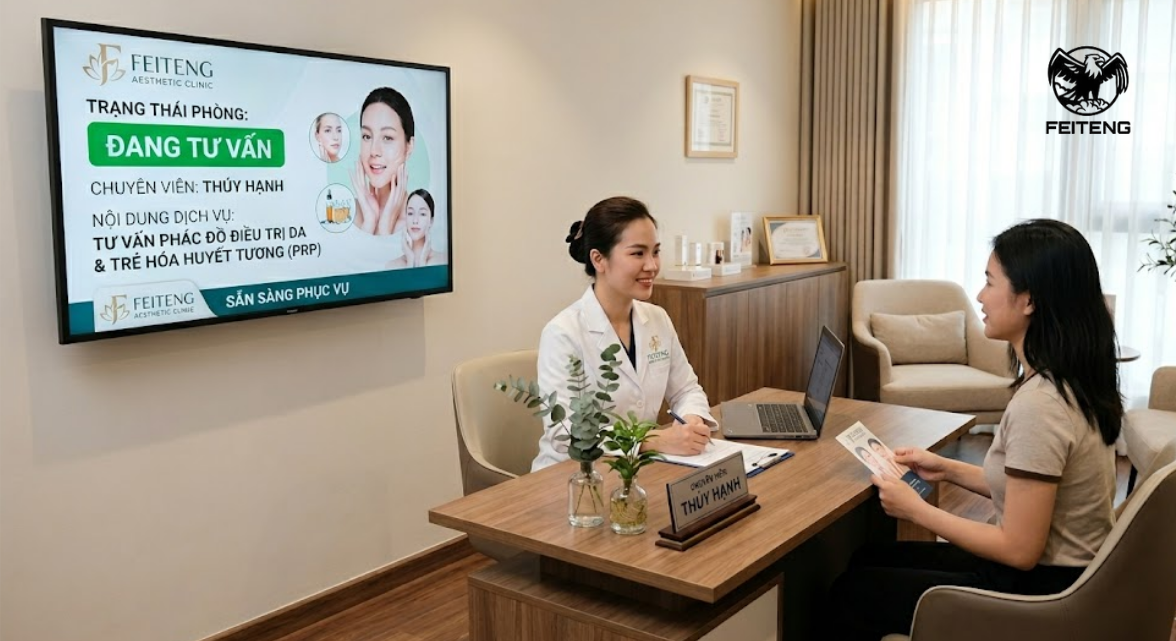 Màn hình quảng cáo trong phòng tư vấn giá